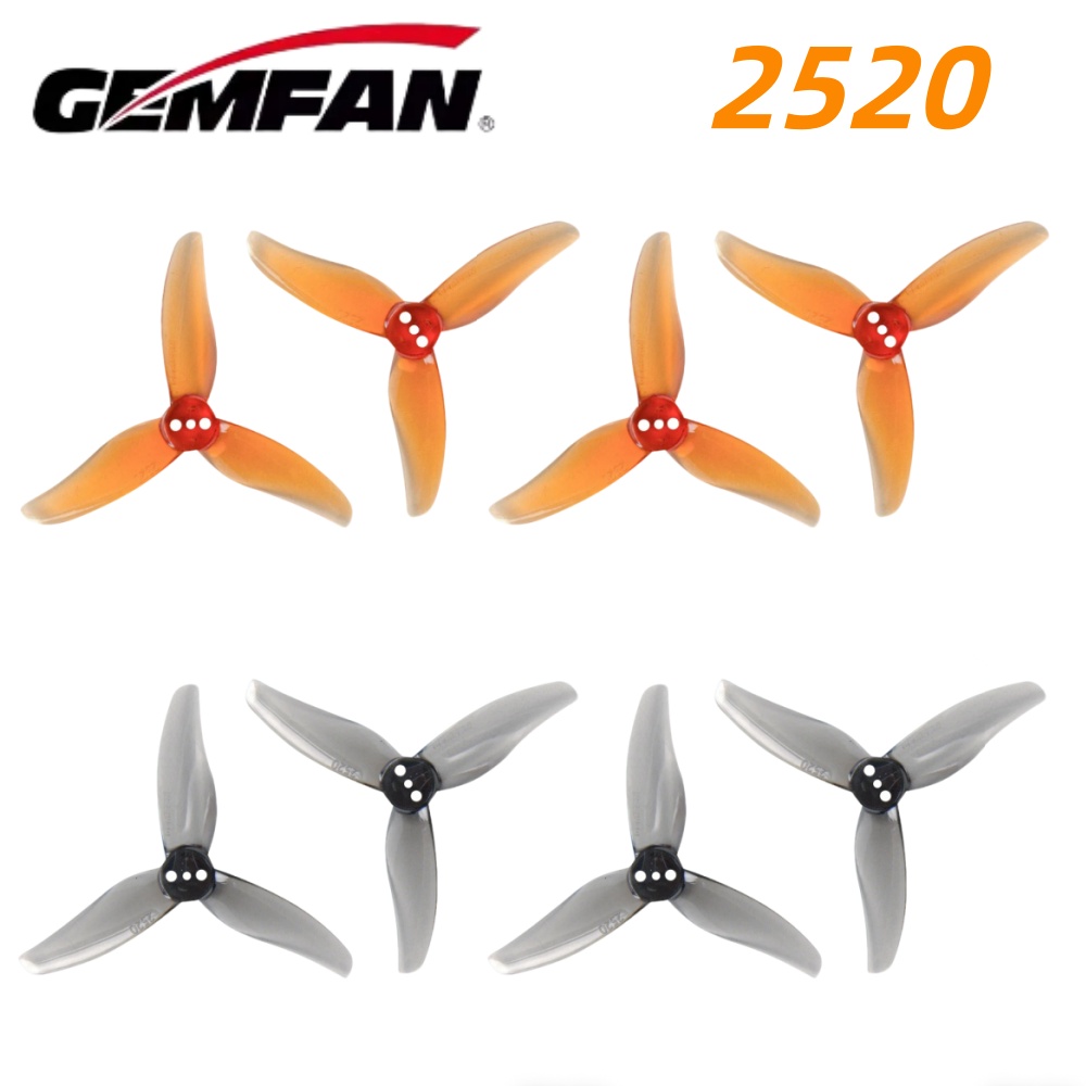 Drone Racing Motor - 4Pairs Gemfan Hurricane 2520 2.5X2X3 3-Blade