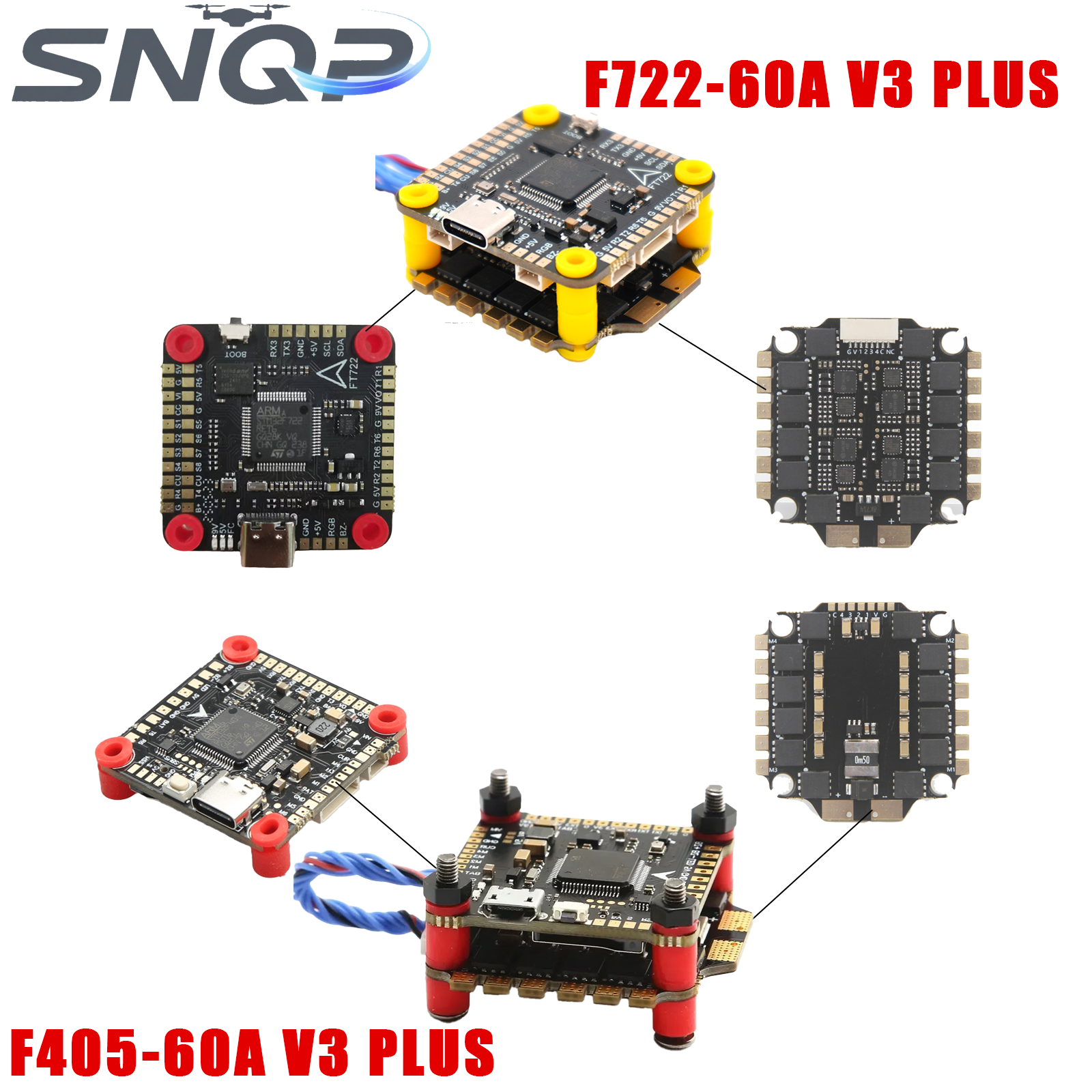 Drone Racing Flight Controller - F405/F722 Triple Flight Controller + 60A