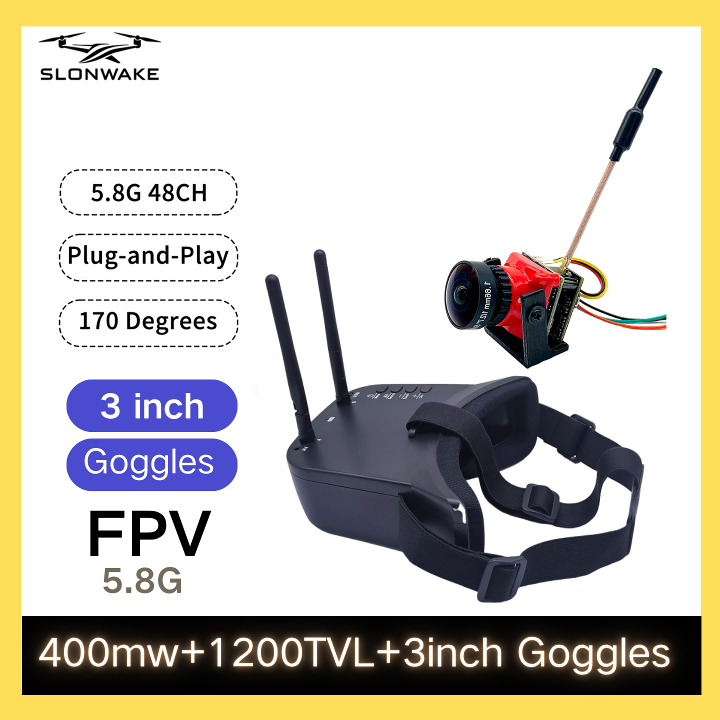 Drone Racing Transmitter - SLONWAKE 5.8G 48CH FPV 400mw VTX