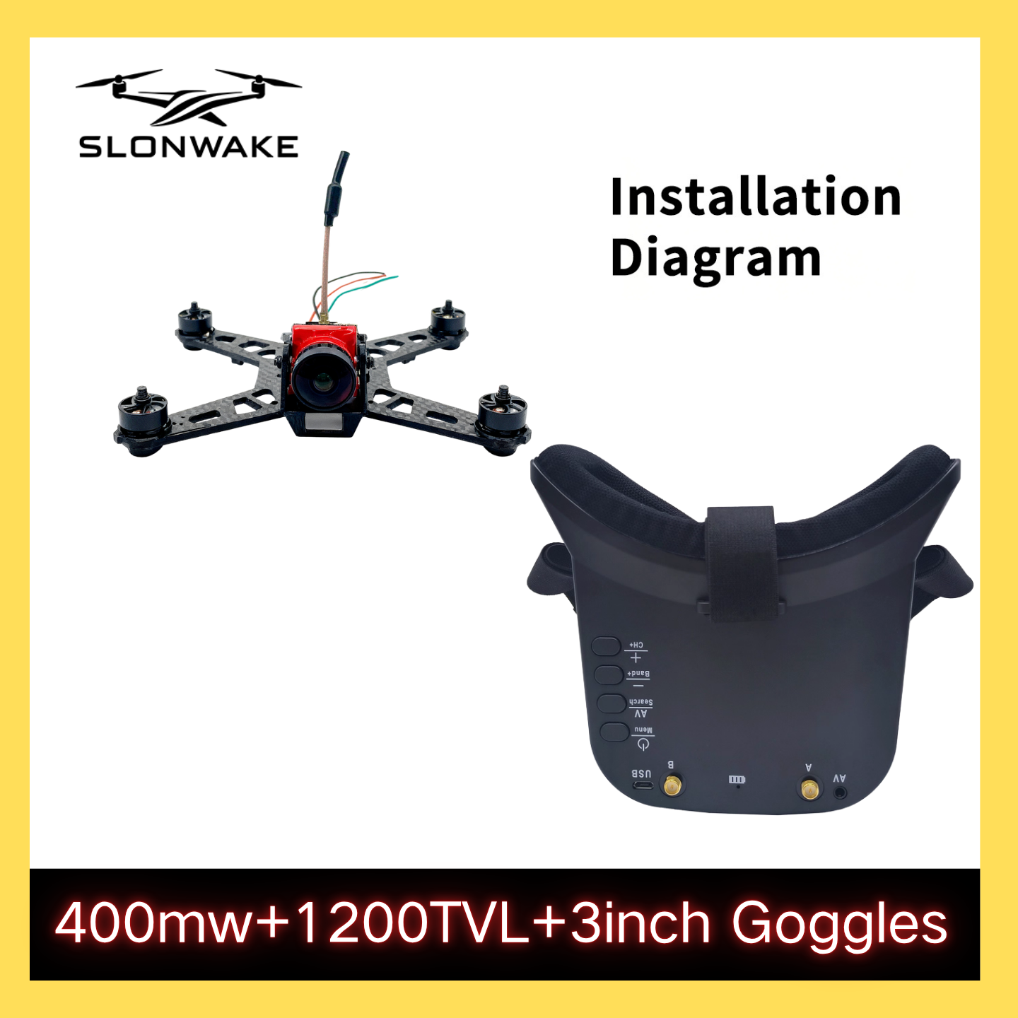 SLONWAKE 5.8G 48CH FPV 400mw V - Drone Racing Transmitter review and price